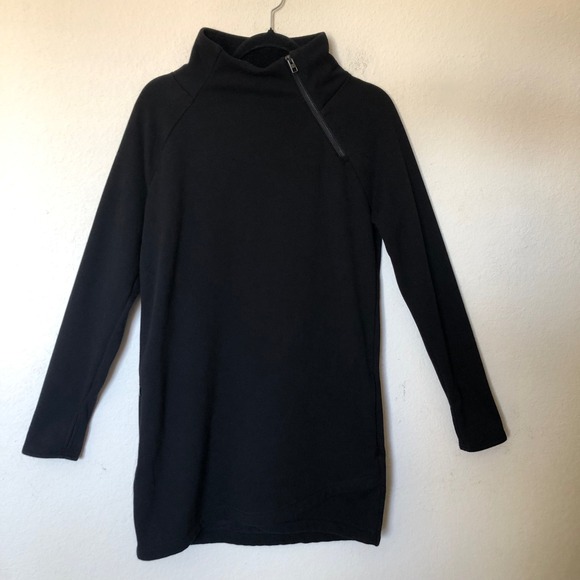 Athleta Pullover Womens S Black Quarter Zip Fleece Lined Pockets Asymmetrical - Picture 16 of 16